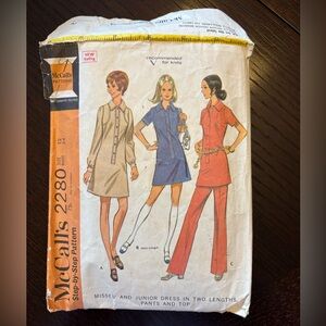 McCall's 2280 Sewing Pattern for Dress and Pants Size 12 Vintage